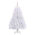 vidaXL Umelý Sklápací Vianočný Stromček Biela 150 cm PVC a oceľ