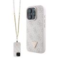 Púzdro Guess pre iPhone 16 Pro Max 6,9" GUHCP16XP4TDSCPP Koža Kov Logo Strass Crossbody ružová