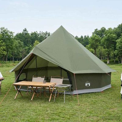 vidaXL Tipi stan 10-miestny Olivovo zelená Polyester a oceľ