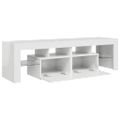 vidaXL TV skrinka s LED svetlami, lesklá biela 140x36,5x40 cm