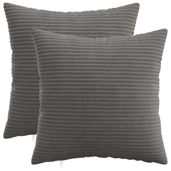 vidaXL Poťah na podložku 2 pcs HEERLEN Tmavosivá 40 x 40 cm manšestr