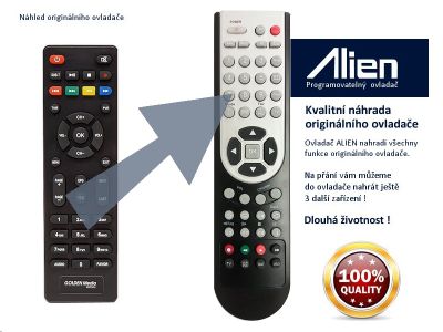 Diaľkový ovládač ALIEN STB Golden Media Mania 818 - náhrada