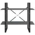 vidaXL Knižnica s 2 policami sivá 80x30x70 cm masívna borovica
