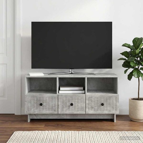 vidaXL TV skrinka Betónovo sivá 102 x 34,5 x 50 cm Kompozitné drevo