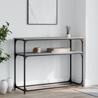 vidaXL Konzolový stolík sivý sonoma 100x35,5x75 cm kompozitné drevo