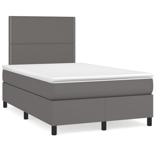 vidaXL Boxspring posteľ s matracom sivá 120x190 cm umelá koža