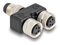 M8 Y-splitter A-kód 4 pin 1 samec na