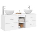 vidaXL Set kabinetov do kúpeľne 3 ks Biela 49,5 x 41 x 64,5 cm