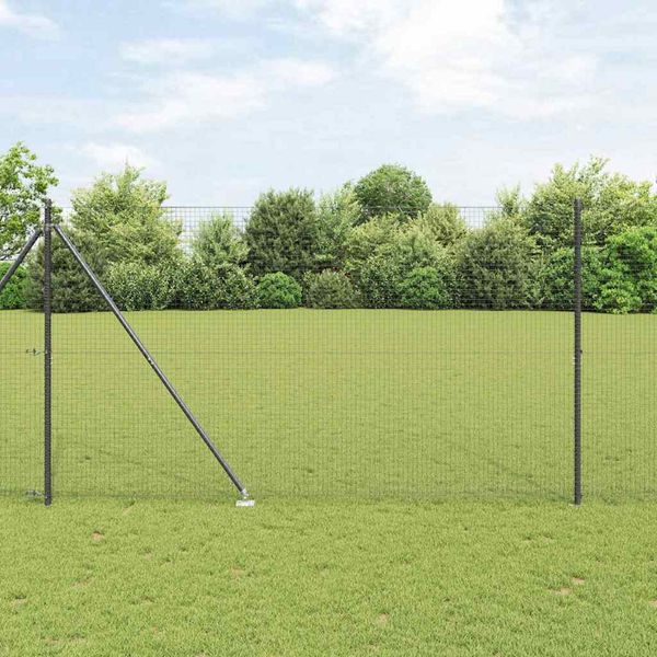 vidaXL Vonkajší zváraný drôtený plot so špicami 25 x 1,5 m Sivá