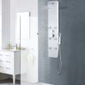 vidaXL Sprchový panel, sklo 25x44,6x130 cm, biely