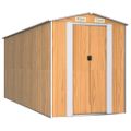 vidaXL Záhradná kôlňa bledohnedá 192x440x223 cm pozinkovaná oceľ