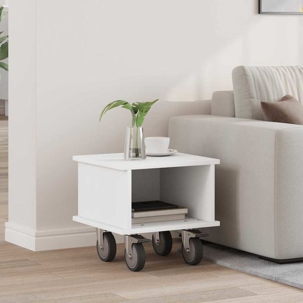 vidaXL TV stolík Biela 37 x 35 x 35 cm Kompozitné drevo