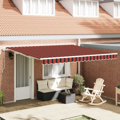 vidaXL Sklopná markíza Oranžová 400 × 350 cm Polyester a hliník
