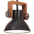 vidaXL Industriálna závesná lampa 25 W, čierna, okrúhla 19 cm E27