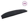 vidaXL Samolepiace schodové rohože 15 ks 80 x 24,5 x 3,5 cm Čierna