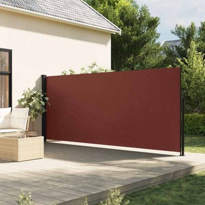 vidaXL Zaťahovacia bočná markíza, hnedá 160x500 cm