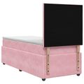 vidaXL LED boxspring posteľ s matracom Ružová 90 x 190 cm Zamat