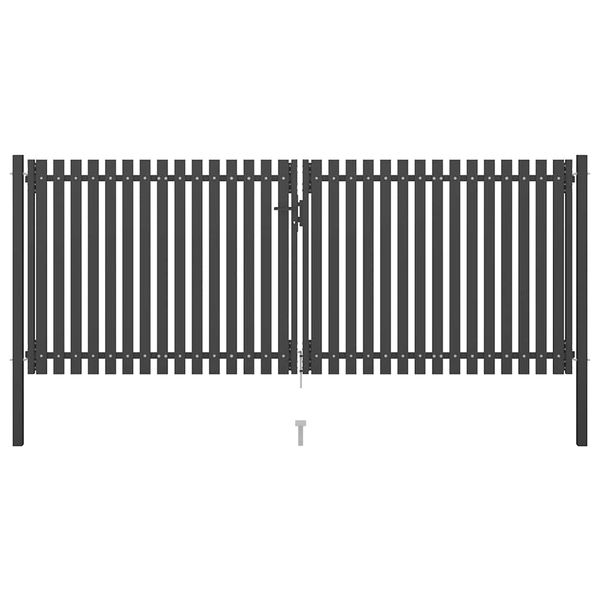 vidaXL Záhradná brána k plotu z ocele 400x125 cm antracitová