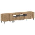 vidaXL 3-dielny LED TV stolík Dub artisan Kompozitné drevo