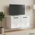 vidaXL Nástenná TV skrinka Biela s vysokým leskom 59,5 x 31 x 30 cm