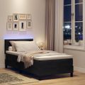 vidaXL LED box s pružinami s čelnou doskou Čierna 100 x 200 cm Zamat