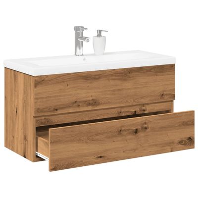 vidaXL skrinka pod umývadlo vstavaným umývadlom Artisan Dub