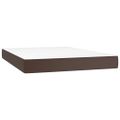 vidaXL Boxspring posteľ s matracom a LED hnedá 140x190 cm umelá koža