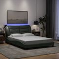 vidaXL Rám postele s LED bez matraca Hvar tmavosivá 120x200 cm látka