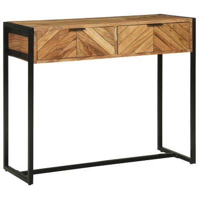 vidaXL Konzolový stôl Hnedá 90 x 35 x 75 cm Pevné akáciové drevo
