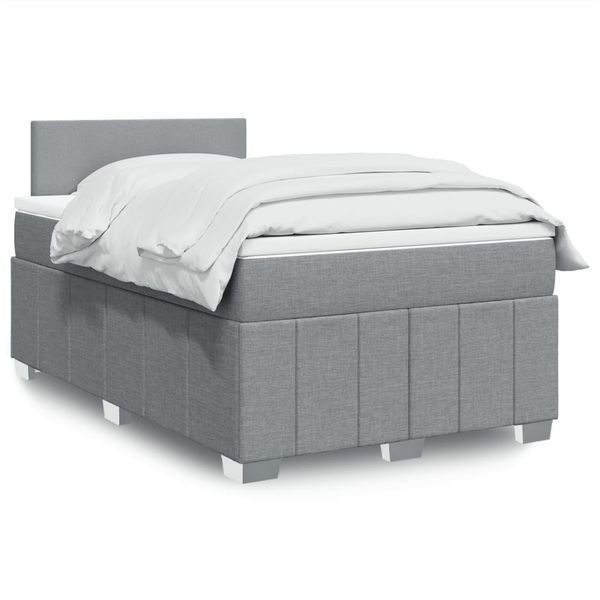 vidaXL Boxspring posteľ s matracom bledosivá 120x200 cm látka