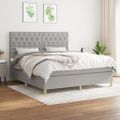 vidaXL Boxspring posteľ s matracom svetlosivá 100x200 cm látka