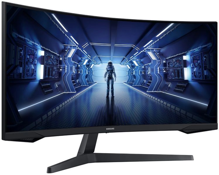 Samsung Odyssey/G55T/34"/VA/3440x1440/165Hz/1ms/Black/2R LED monitor, herní, prohnutý, 34", VA, 3440×1440, 21:9, 165Hz, 1ms, 250cd/m2, DisplayPort, HDMI, VESA, en. tr. G, cerný