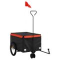 vidaXL Vozík za bicykel, čierno oranžový 30 kg, železo