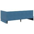 vidaXL Rohový rám postele s čelnou doskou Modrá 90 cm x 190 cm Zamat