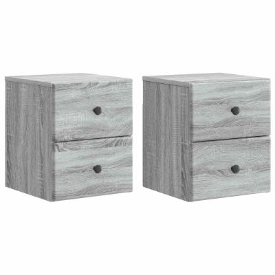 vidaXL Nástenná nočná skrinka 2 pcs Sivá sonoma 34,5 x 33 x 40 cm