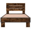 vidaXL Posteľný rám dymový dub 75x190 cm kompozitné drevo a kov