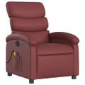 vidaXL Sklápacie masážne kreslo vínovo-červené umelá koža
