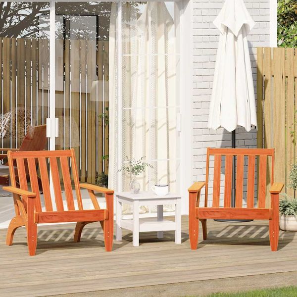 VidaXL záhradné stoličky Adirondack 2 ks Vosk Hnedá Masívne drevo
