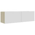 vidaXL 5-dielna súprava TV skriniek biela a dub sonoma drevotrieska