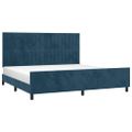 vidaXL Rám postele bez matraca tmavomodrý 200x200 cm zamat