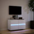 vidaXL TV nástenná skrinka s LED svetlami biela 80x31x45 cm