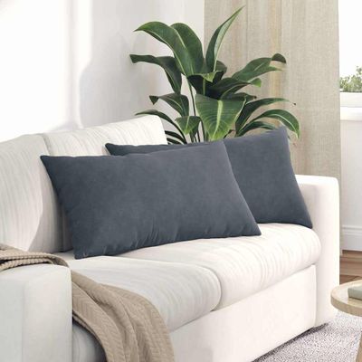 vidaXL Vankúše na pohovku 2 pcs Tmavo šedá 80 x 40 cm