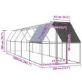 vidaXL Klietka pre sliepky 2x10x2 m pozinkovaná oceľ