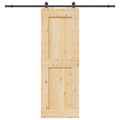 vidaXL Posuvné dvere NARVIK Prírodná a čierna 80 x 210 cm (213,5 cm)
