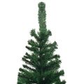 vidaXL Osvetlený umelý vianočný stromček s guľami L 240 cm, zelený