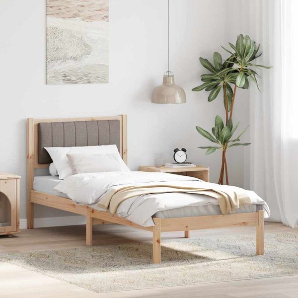 vidaXL Rám postele s čalúneným čelom Sivohnedá 80 x 200 cm