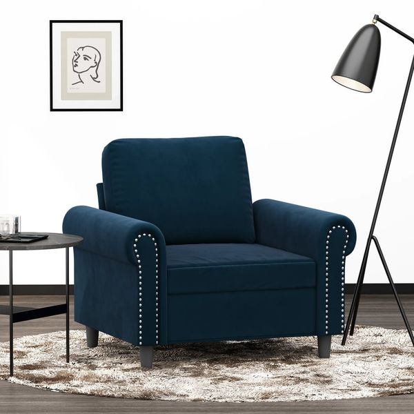 vidaXL Kreslo modré 60 cm zamat