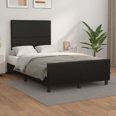 vidaXL Posteľný rám s čelom čierny 120x200 cm umelá koža