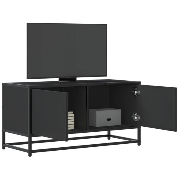 vidaXL TV skrinka čierna 80x34,5x40 cm kompozitné drevo a kov
