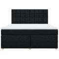 vidaXL Posteľný rám boxspring s matracom čierny 180x200 cm látka
